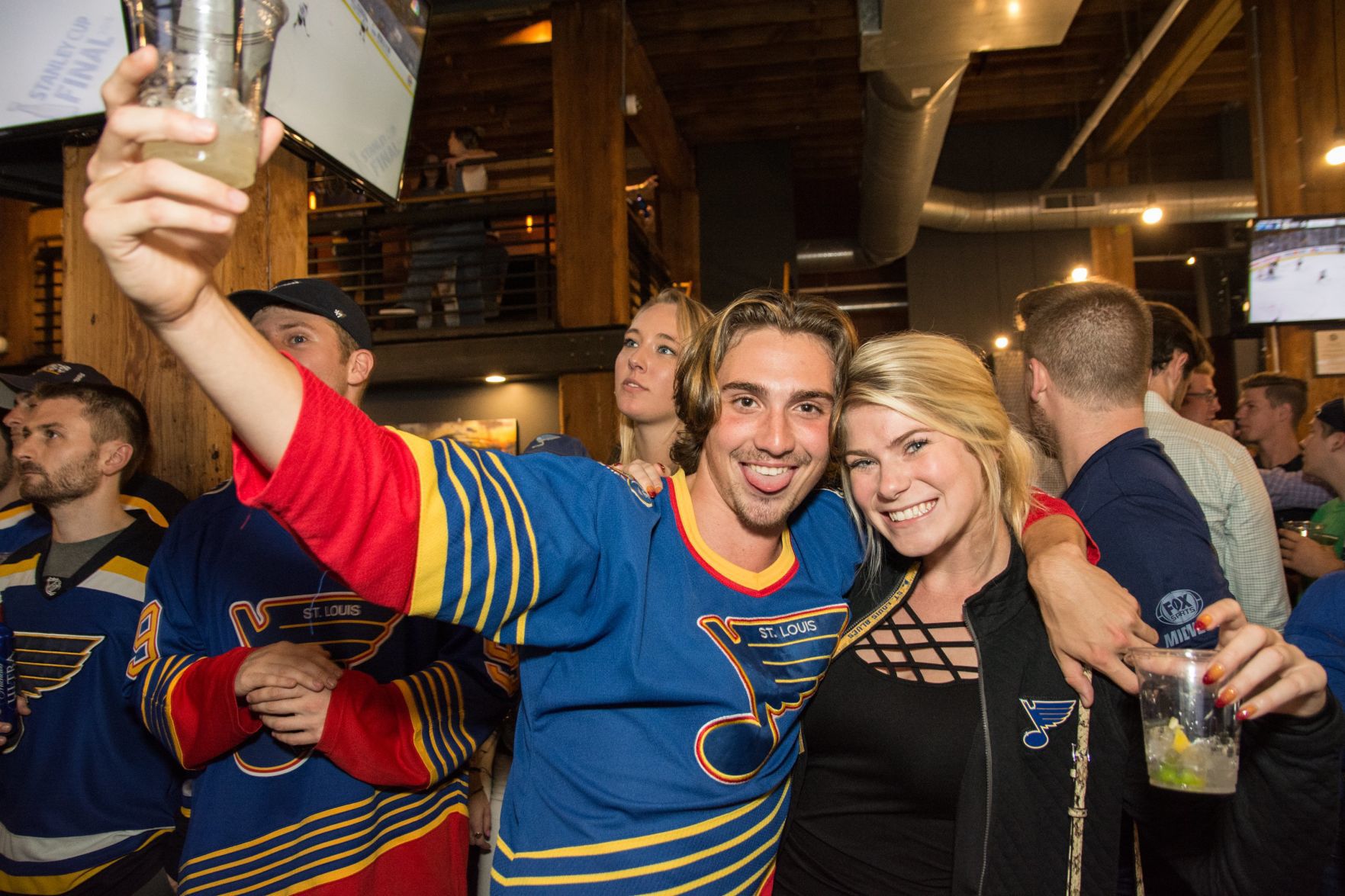 Blues Fans at Wheelhouse during Stanley Cup Final Game 7. Spons